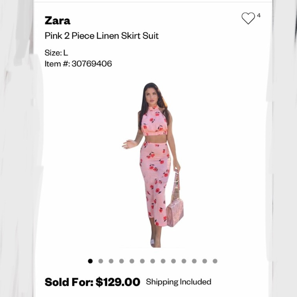 ZARA two piece linen top and skirt